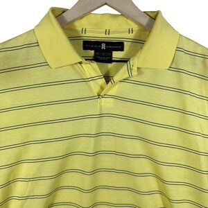 VINTAGE Nike Tiger Woods Golf‎ Polo Men's M Short Sleeve Yellow 2000s Striped